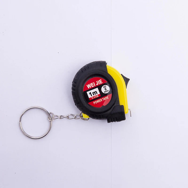 Mini Power Tape Measure Keychain Universal Pull Ruler Metric Tape Measure Retractable 1m Measuring Tape Meter Inch Tailor Tool Qme Yellow
