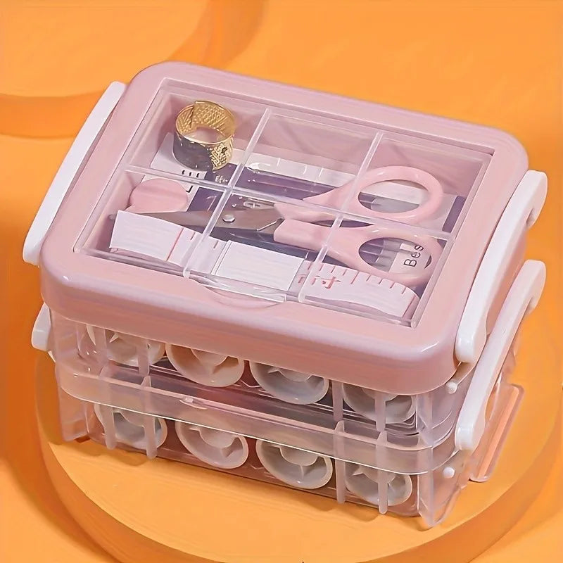 30pcs Needle And Thread Box Set, Household Sewing Repair Needle Box with Transparent Storage Box Fabric Organizer Qme