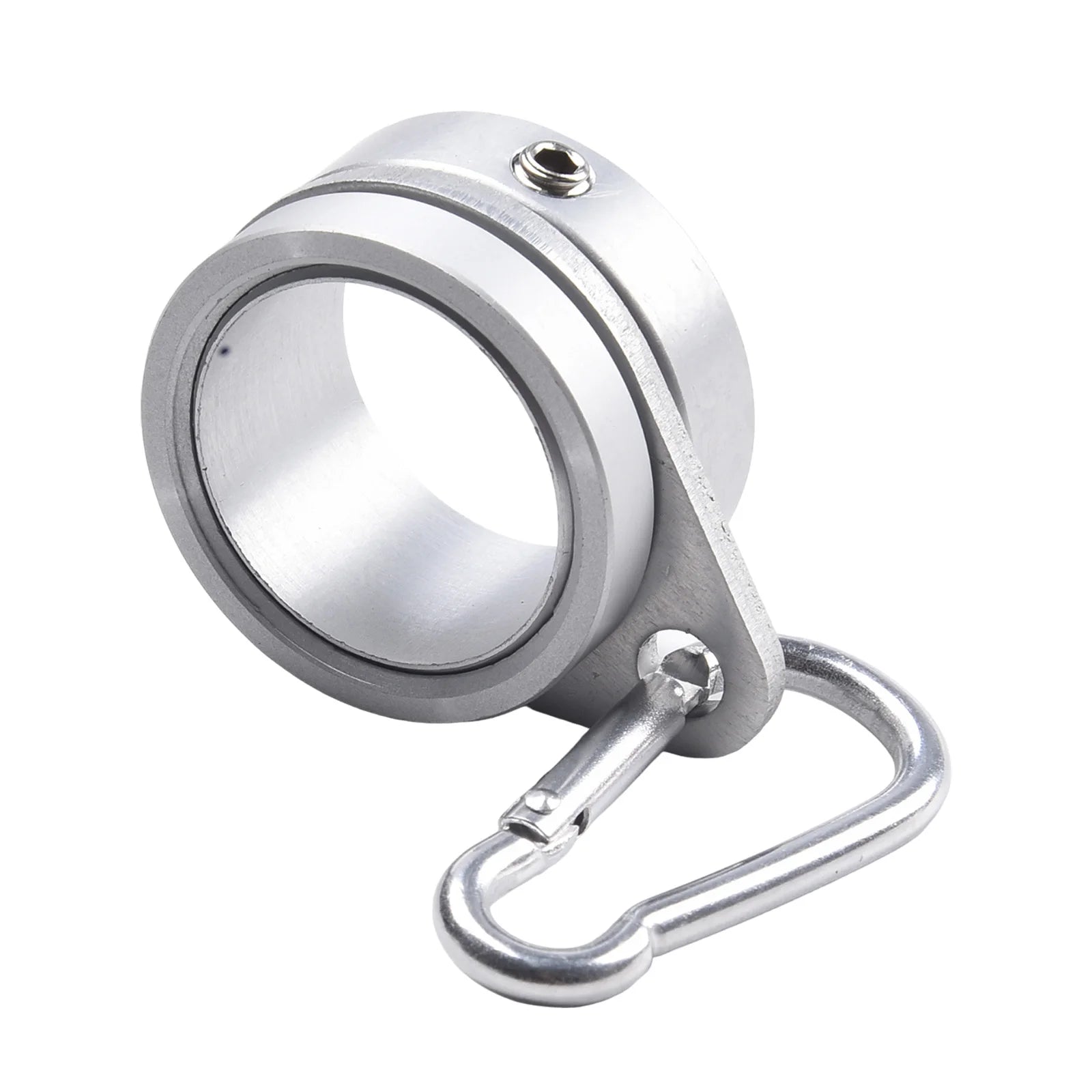 2pcs Aluminum Flag Pole Rings 360 Degree Rotating Flagpole Flag Mounting Rings With Carabiners AntiWrap For 0.75-1.02 Inches Qme