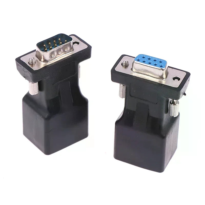 DB9 RS232 Male Female RJ45 Adapter COM Port LAN Ethernet Converter Qme
