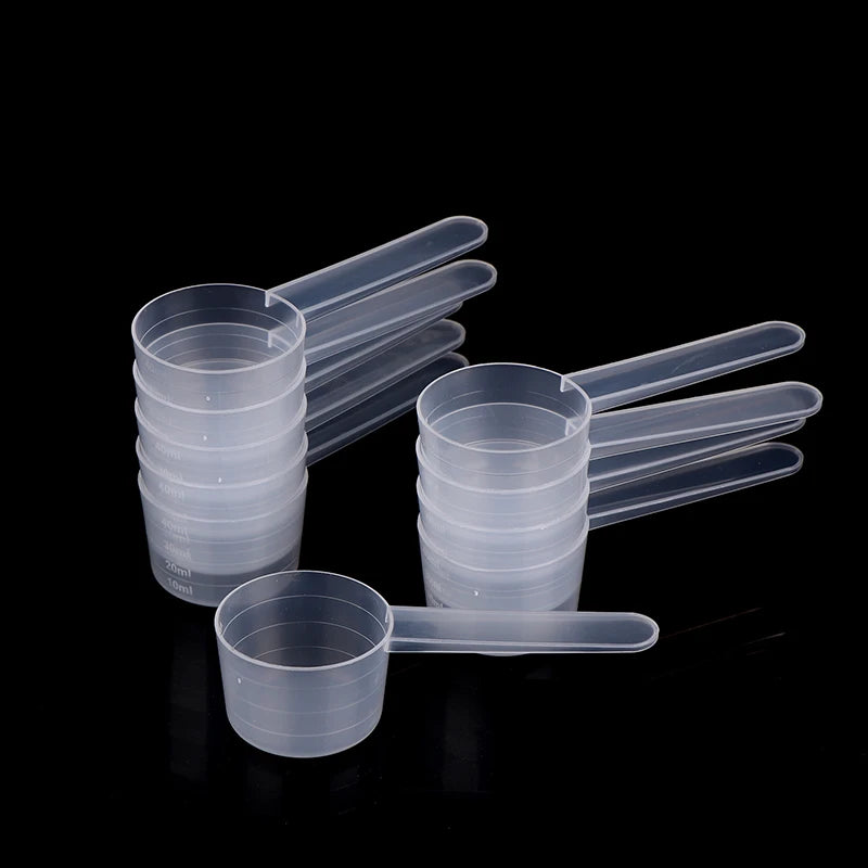 Flat Bottom Graduated Measuring Spoon Scale Transparent Plastic Qme