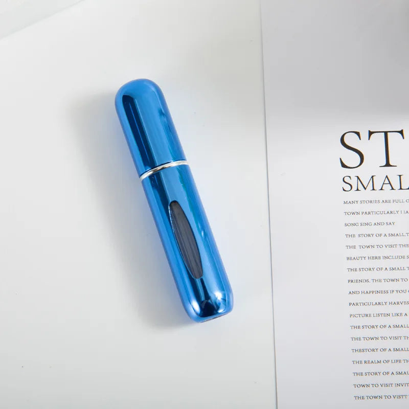 1/3/5/10pcs travel Leak portable mini perfume bottle with Bottom Fill Function aluminum refillable 5ml spray bottle Qme Bright Blue Metal 5ml