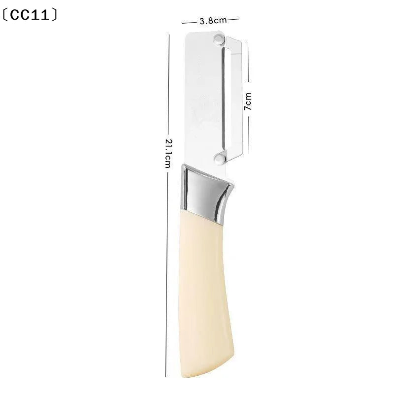 Stainless Steel Flat Edge Peeler Potato Slicer Knife Watermelon Melon Qme