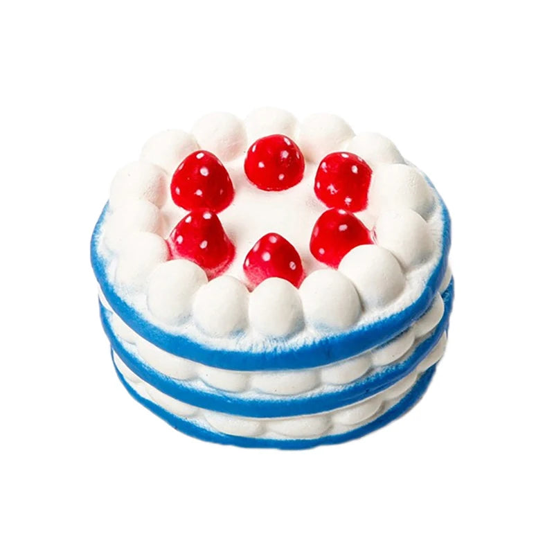 Kawaii Cake Shaped Slow Rising Stress Relief PU Soft Decompression Qme Blue