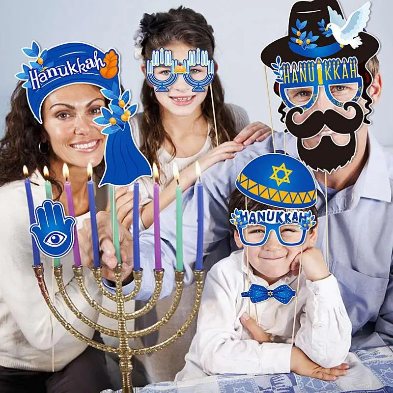 Holiday Photo Booth Props 30 Funny Happy Hanukkah Glasses Cute Qme
