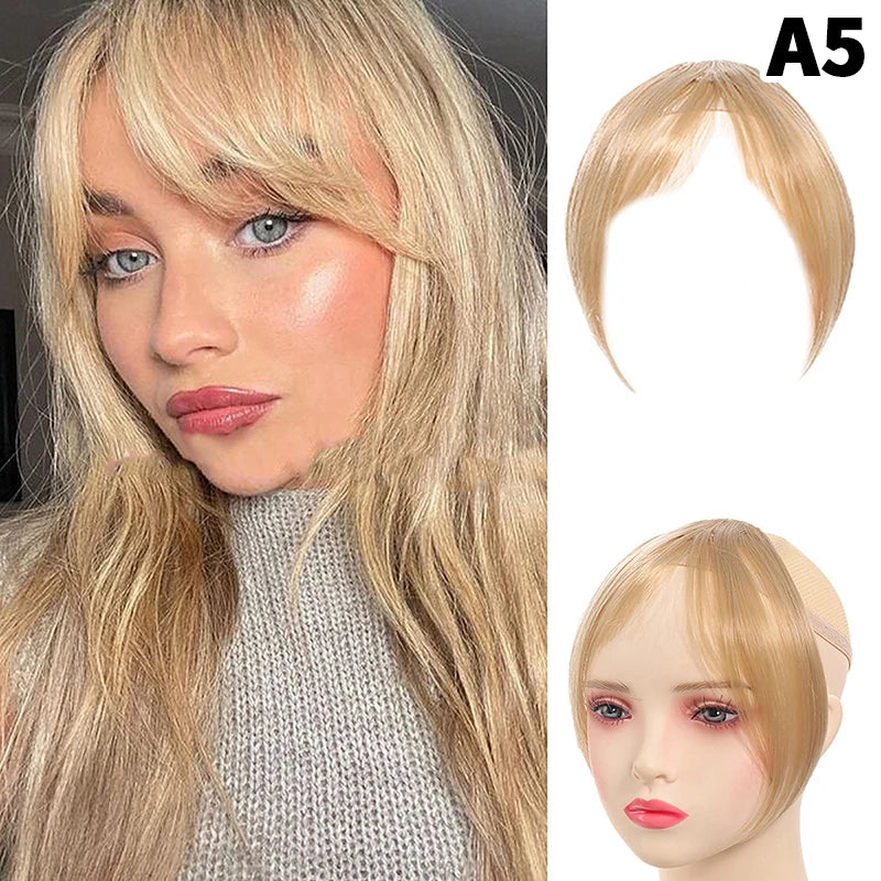 Natural Hair Wig Bangs Synthetic Fluffy Extensions Clip-on Hairpieces Qme A5