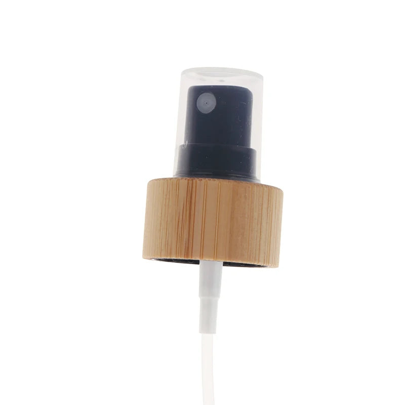 Bamboo Plastic Skincare Packaging Bottle Pump Lids Eco Friendly Qme