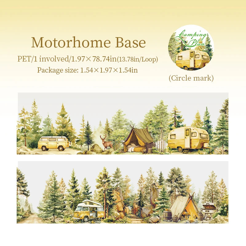 1 Roll Nature Camping Theme Scenic PET Tape for Scrapbooking DIY Collage Material Phone Case Notebook Decoration Qme 5