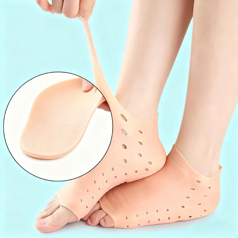 1pair Perforated Heel Cover Soft Shock Absorption Slow Pressure Qme
