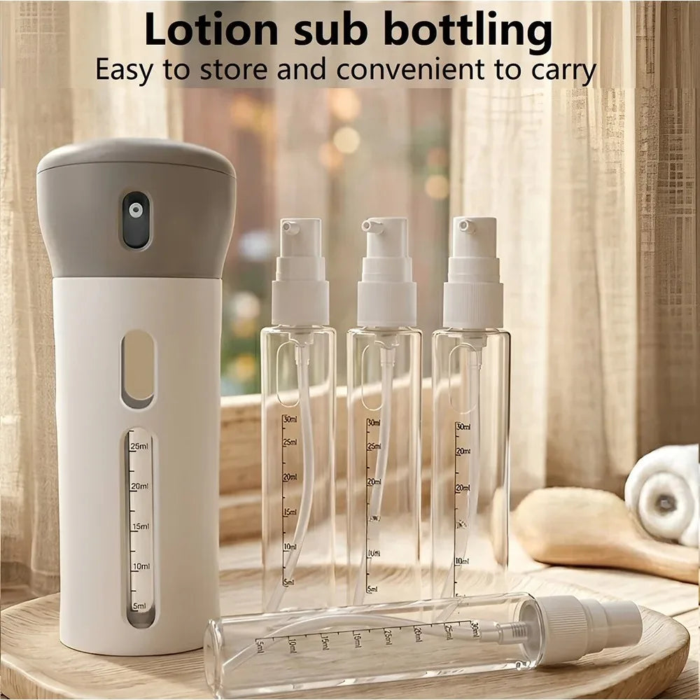 4-in-1 Emulsion Dispenser Bottle Travel Refillable Lotion Container Qme