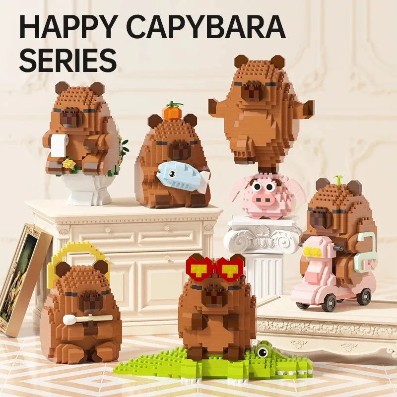 NEW Creative"Capybara Building Blocks Set-Cute Water Guinea Pig DIY Model | Fun STEM Toy for Kids & Adults",ideal birthday gifts Qme