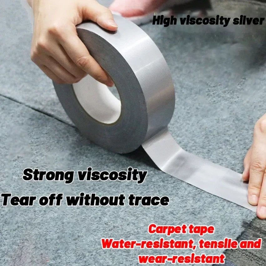 10m Silver - Gray Thick Industrial Tape: Waterproof/Windproof, Single - Sided, Wear - Resistant for Repair & Bundle Tasks Qme