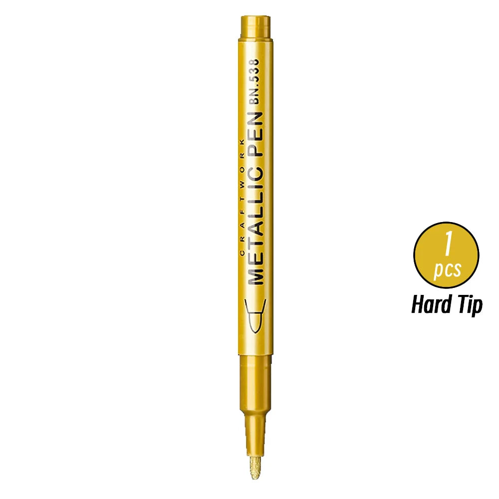 3pcs Brush Metallic Paint Marker Pens Gold Silver Color Permanent Art Marker For Manga Crafts Scrapbooking Stationery Supplies Qme 1p Hard Gold