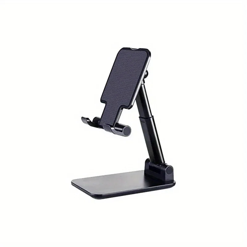 Adjustable Phone Stand, Foldable Desktop Holder for Live Streaming and Photography, Extendable and Portable Tablet Mount Qme Black
