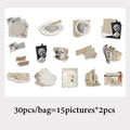Retro Literary Journal Sticker Pack, Junk Journal Base Decor Stickers, Border Embellishments for Gift Wrapping Decoration Qme A
