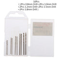 Box HSS Mini Drill Bit Straight Shank PCB Twist Bits Drilling Qme 10pcs 0.8-1.8MM