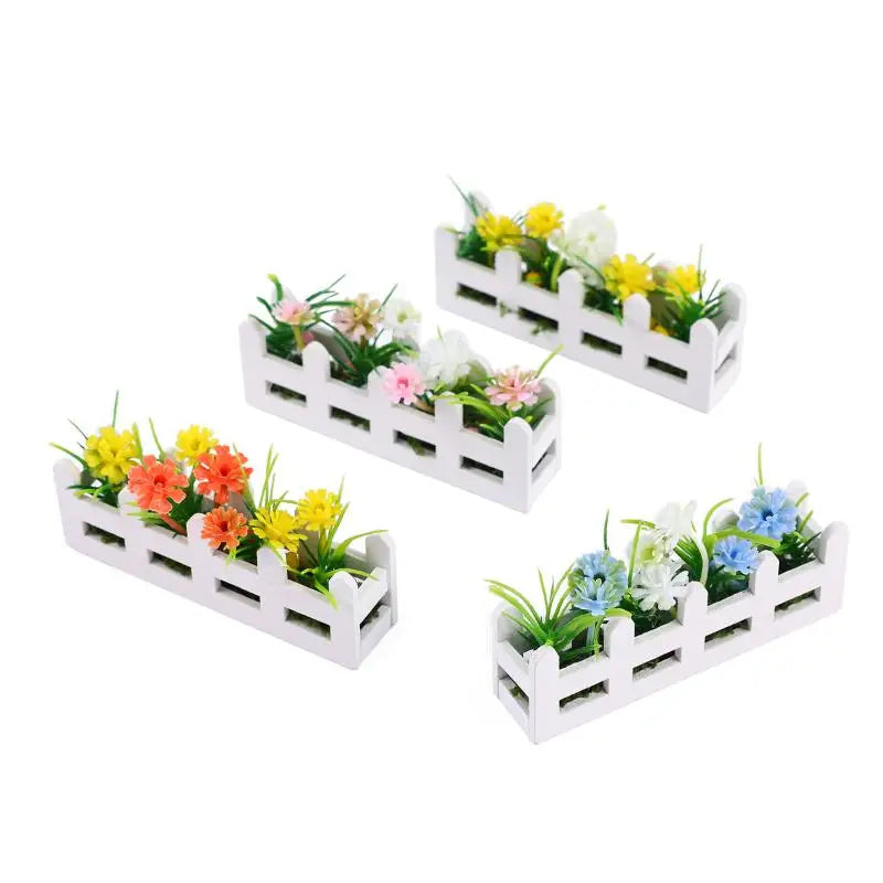 Pretend Play Toy 1 12 Scale Dollhouse Simulated Flower Fence Decor Qme