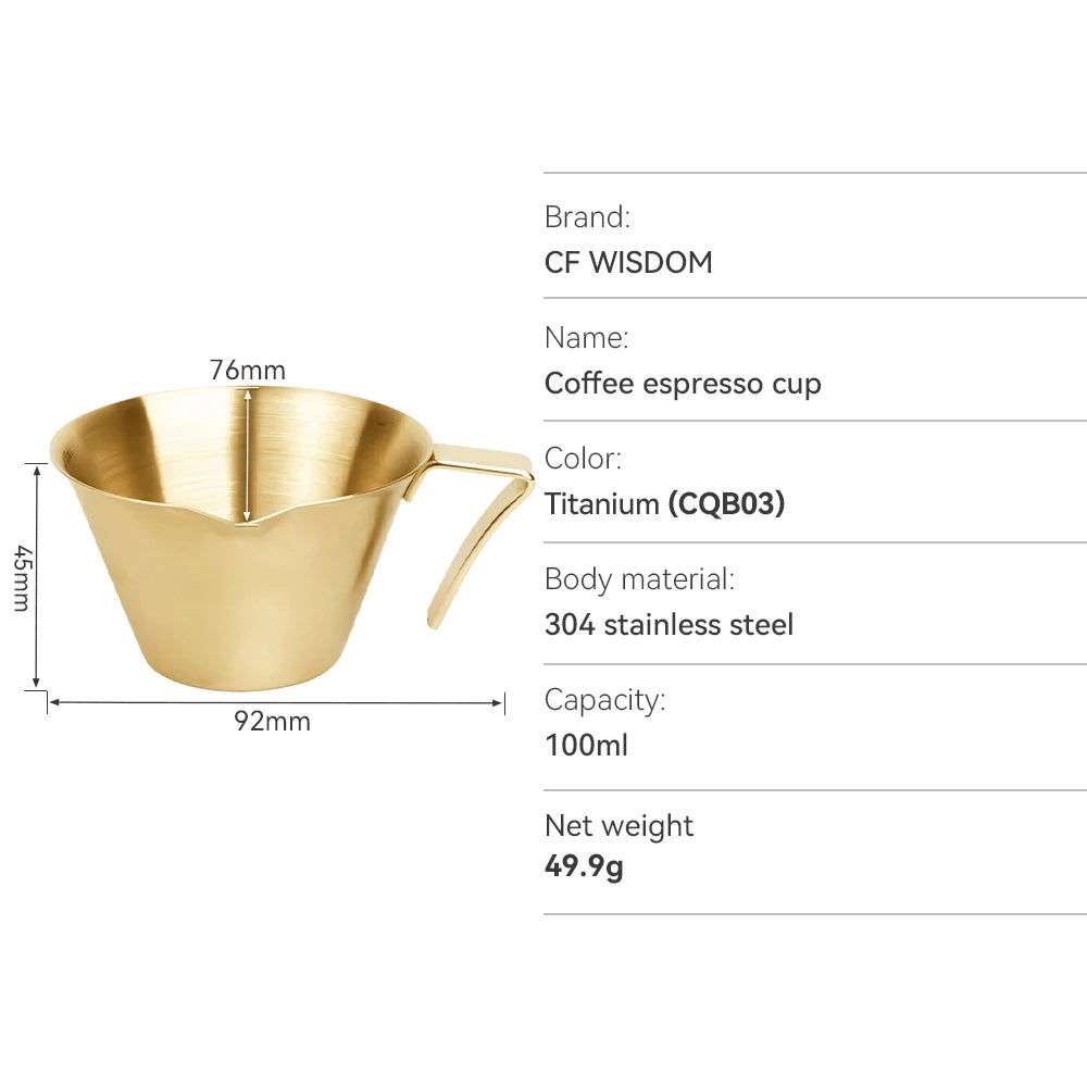 CFWISDOM Espresso Cup Stainless Steel Accessories Metal Measuring Qme CQB03