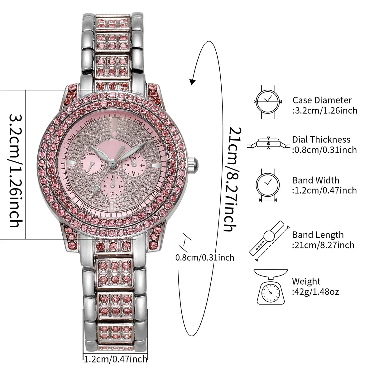 2026 2026 Spring Fashion Quartz Watch Accessories Set for Men and Women, Simple and Trendy Double Row Bracelet Cross Set Qme