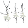 Lovely Pendants Necklaces Earrings for Girls Children 925 Sterling Silver Color Party Accessory Fashion Women Jewelry Sets Qme Default Title