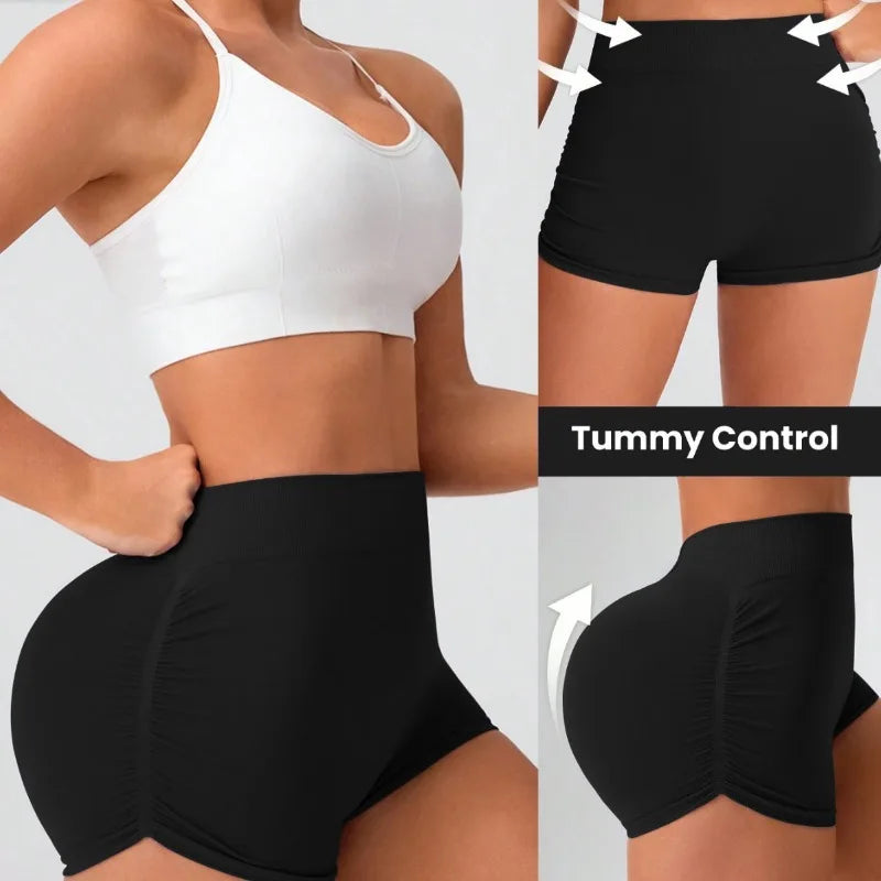 Three-quarter Mid-waist Hip-enhancing Seamless Knitted Yoga Peach Qme