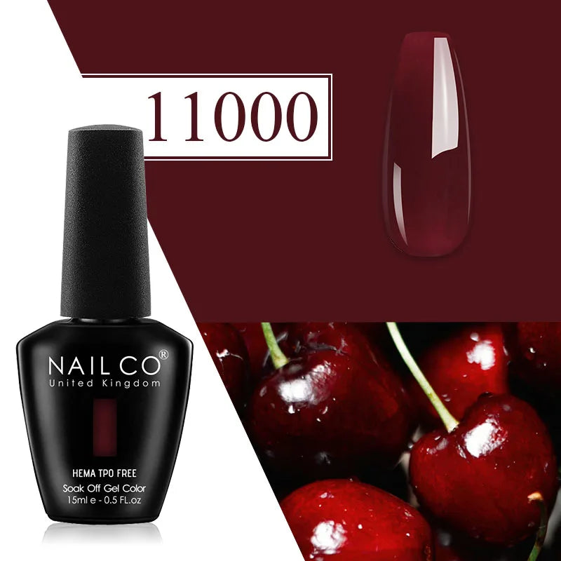 NAILCO Plum Gel Nail Polish Matte Coat Autumn Winter Semi Permanent Qme 11000