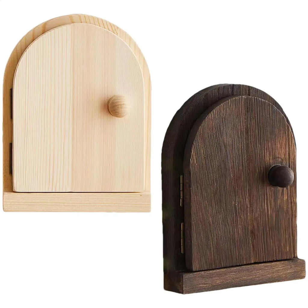 Electrical Outlet Cover Plates No Drilling Cover For Wall Panels Fairy Door Design Solid Wood Protective Cover Button Decoration Qme