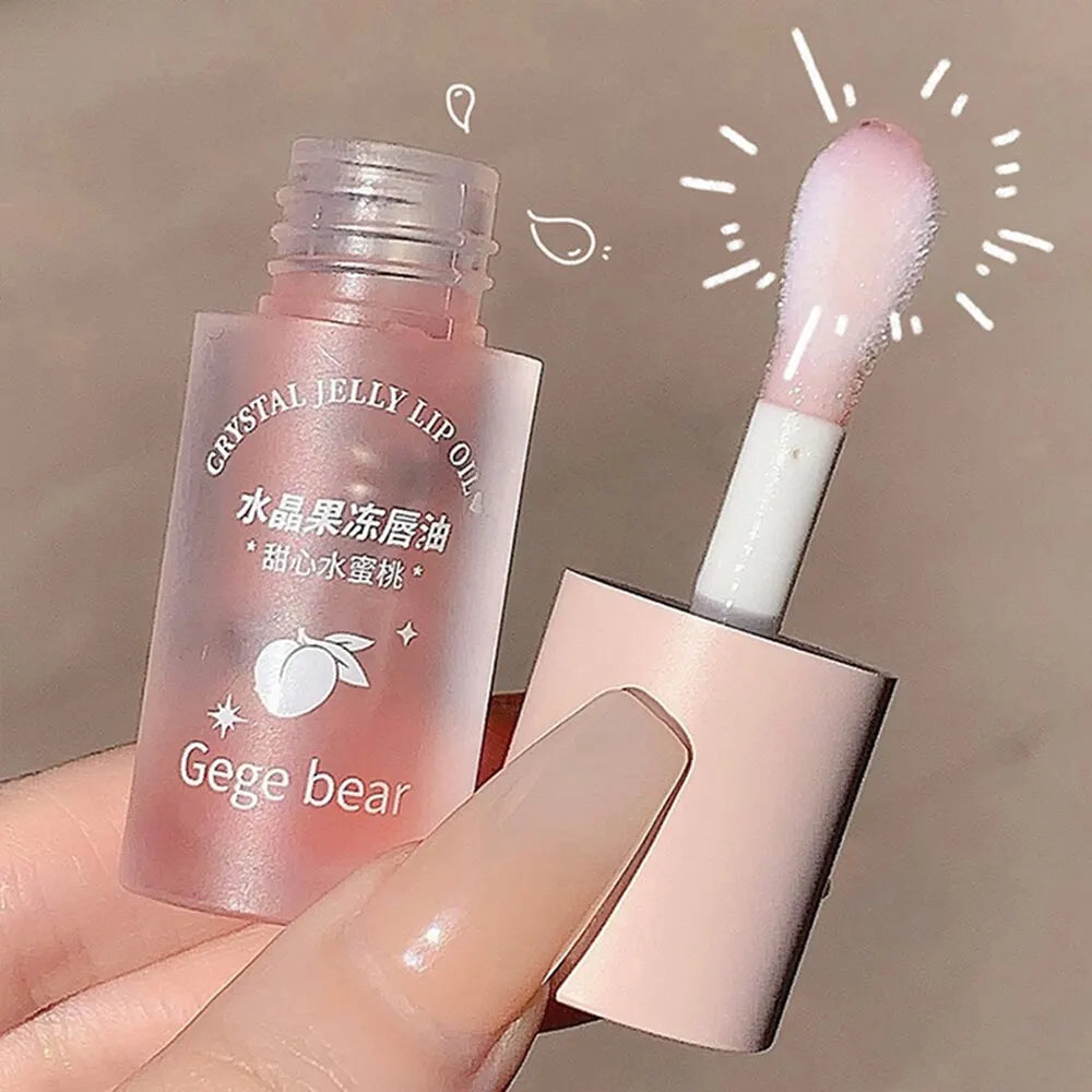 Gege Bear Crystal Jelly Fruit Lip Oil Peach Grape Avacado Hydrating Qme