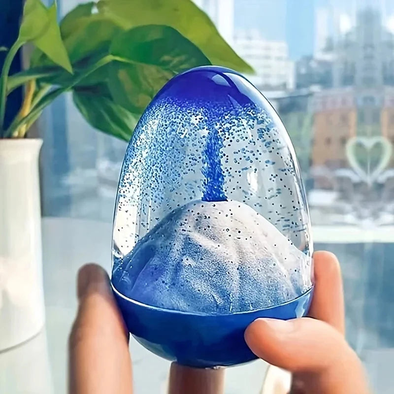 Acrylic Crystal Liquid Hourglass Timer Ornament Eggshell Volcanic Qme