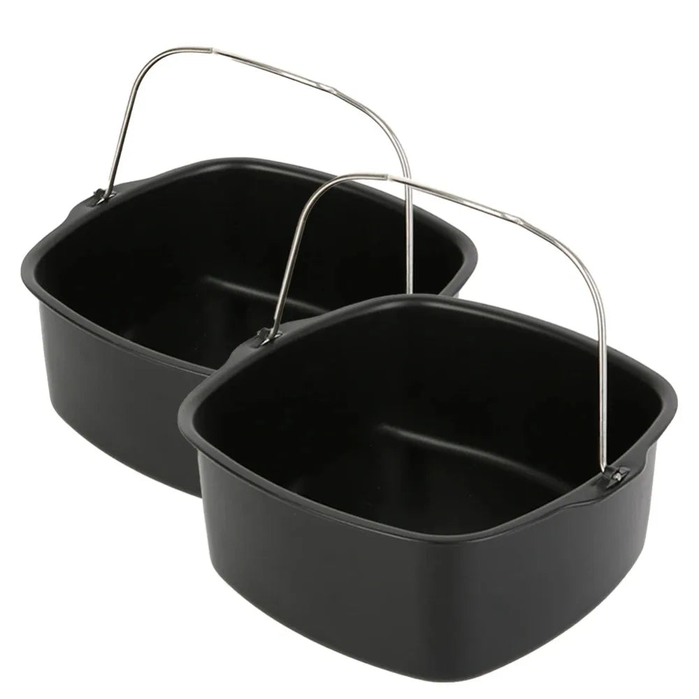 Air Fryer Non-stick Cake Baking Tray Basket Philips Dish Pan Kitchen Qme
