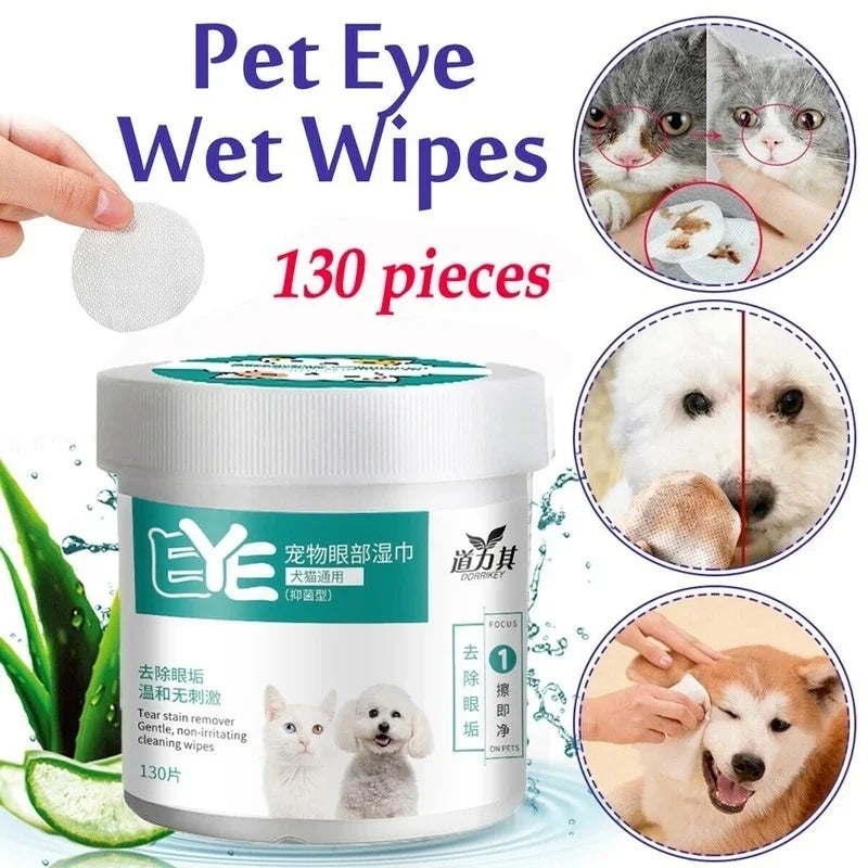 Pet Eye Wipes Dog Cat Cleaning Grooming Tear Stain Remover Gentle Qme Default Title