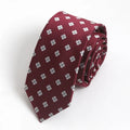 Burgundy JK Flower Jacquard Necktie Year Preppy Tie Graduation School Qme Burgundy