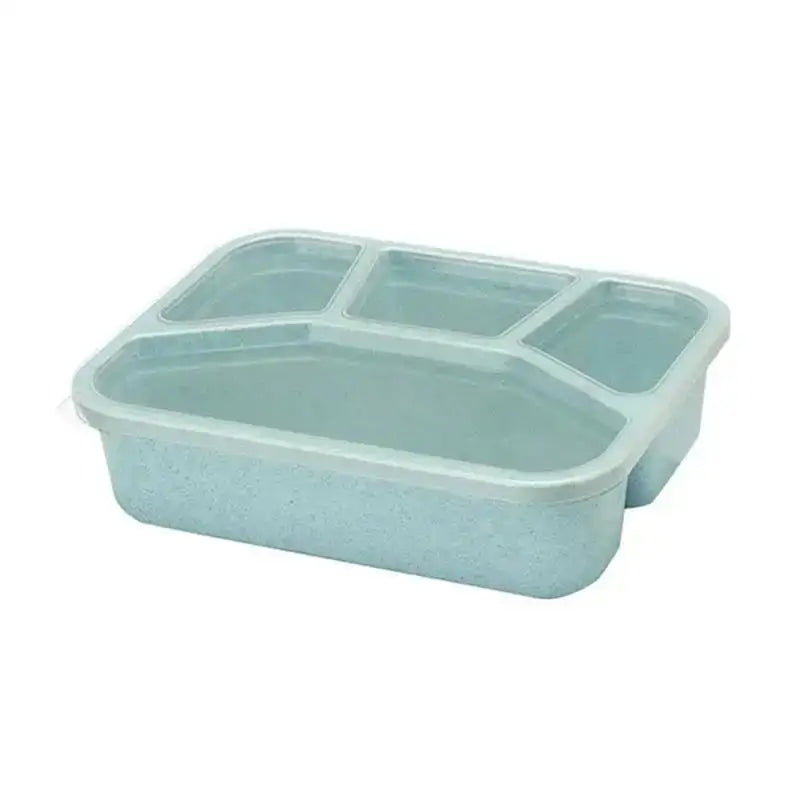 Bento Box Lunch Box Adult LunchBox Containers For Toddler Kids Adults 4 Compartments Fork Leak-Proof Microwave Dishwasher Qme green