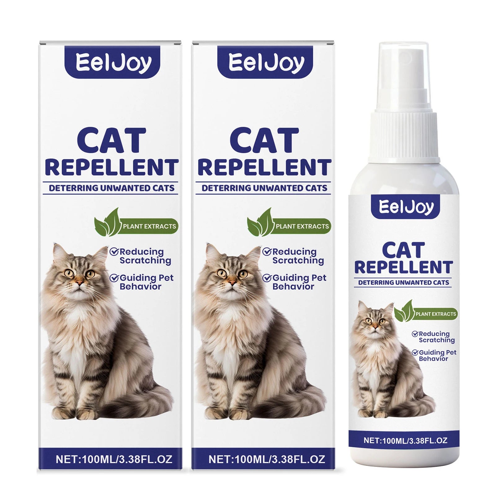 Plant Cats Repellent Spray Prevent Scratching Furniture & Unwanted Clawing Natural Scent Deterrent Pets Behavior Training Spray Qme 2 x 100ml Boxed