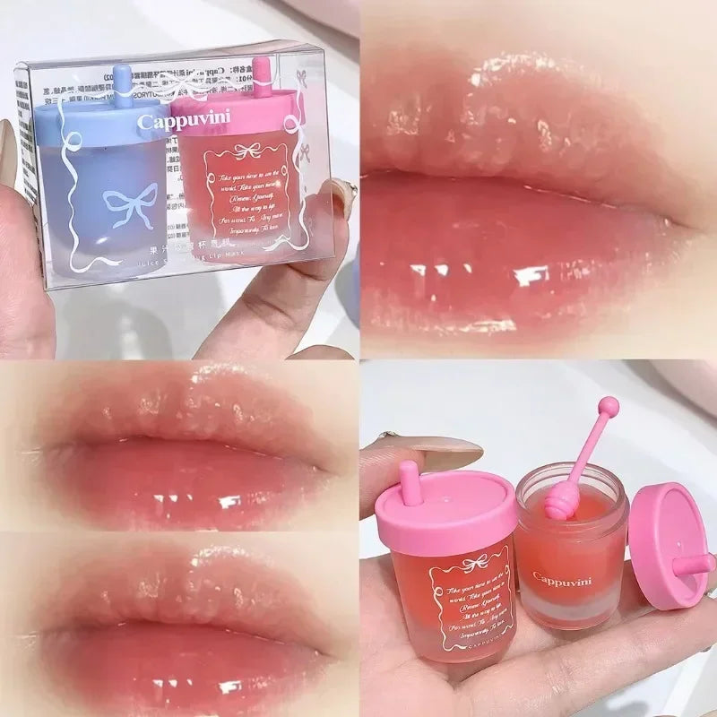 Blueberry Juice Solid Lip Mask Moisturizing Nourishing LipBalm Lasting Hydrating Jelly Lipstick Water Light Gloss Lip Glaze Tint Qme