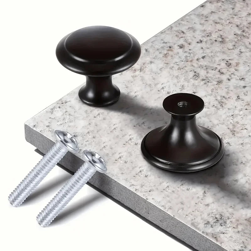 5 Knobs + 5 Screws Round Alloy Handle with Screw ,Suitable for Kitchen, Bathroom And Bedroom Drawers And Doors, Handles Qme