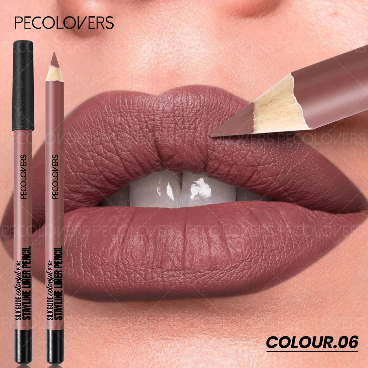 Matte Lip Liner Pencil Multiple Red Brown Tones Lipstick Pen Define Qme 06