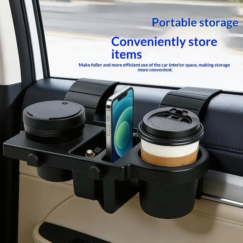 Portable Car Door Cup Holder Window Multifunctional Storage Organizer Qme