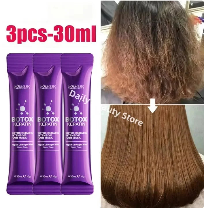 5 Seconds Repair Magical Keratin Hair Mask Damaged Frizzy Hair Soft Smooth Shiny Nutrition Deep Moisturize Hair Care Mask New Qme 3pc
