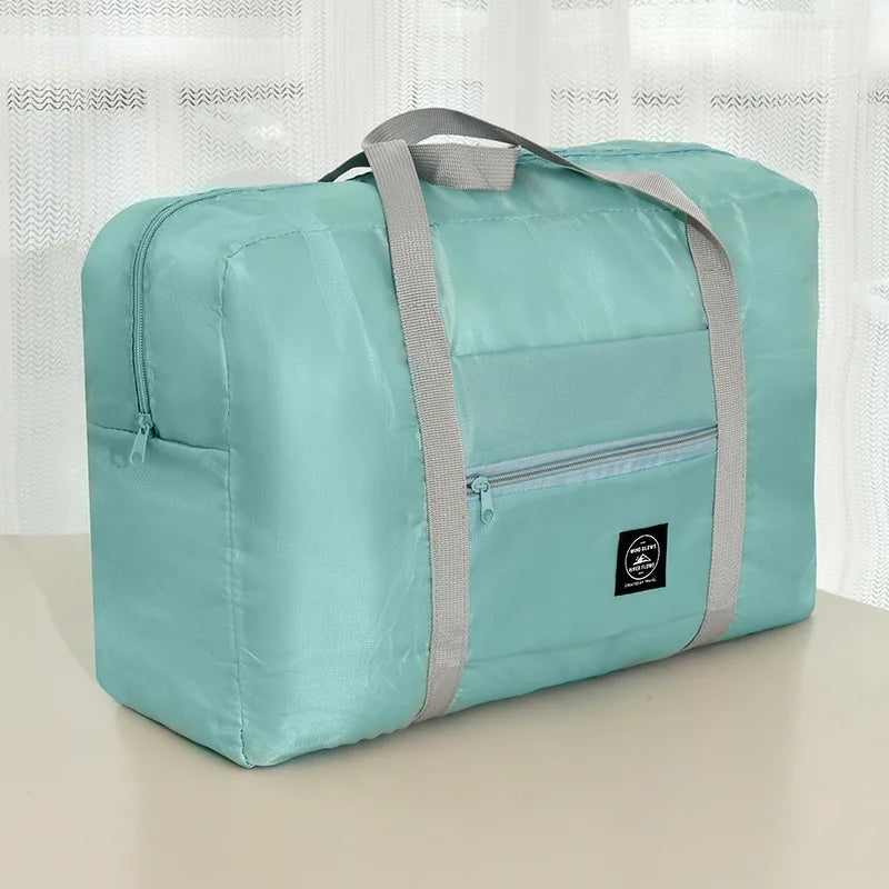 Foldable Travel Airplane Packing Bag Large Capacity Clothes & Quilt Organizer Multifunctional Moving Luggage Sack Qme Sky blue