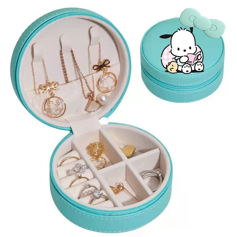 Hello Kitty Kuromi Cartoon Jewelry Box Student Ugly Fish Ring Storage Qme