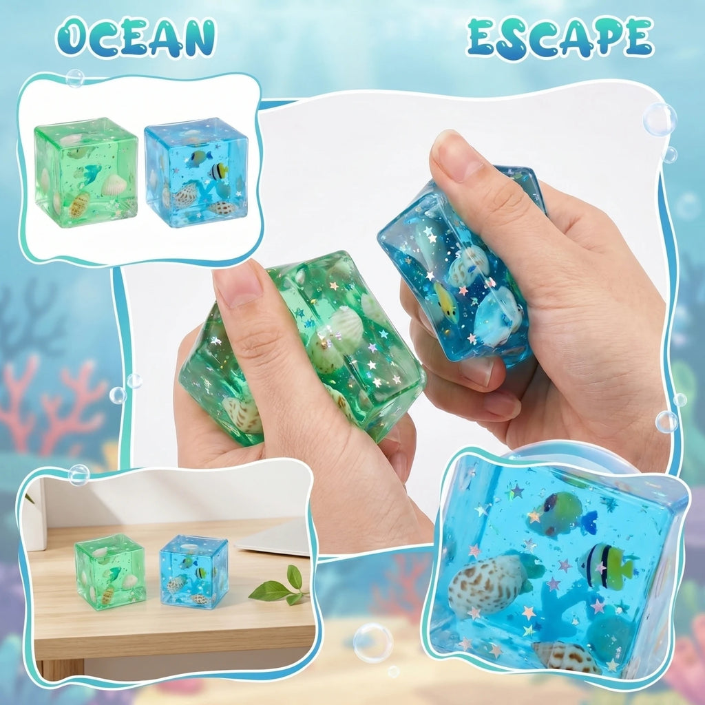 Maltose Ocean Cubes Stress Relief Squeezing Toy for Children and Adults Fun Casaul Working Studying Fidget Party DIY Decor Qme