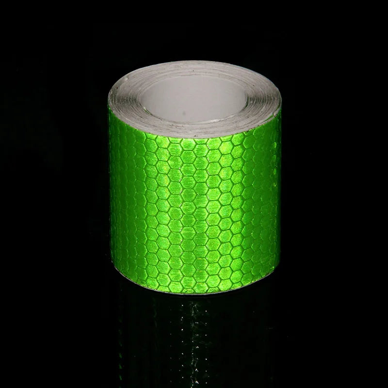 1/3M Reflective Car Stickers Waterproof Self-Adhesive Safety Warning Tape Strong Adhesive Reflectors Conspicuity Strip for Truck Qme Green 3M 1mm
