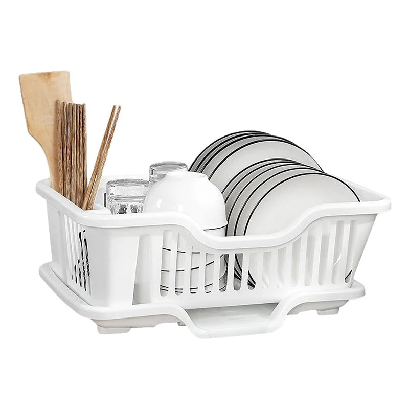 Bowl Holder Countertop Utensil Organizer Kitchen Drain Rack Qme White