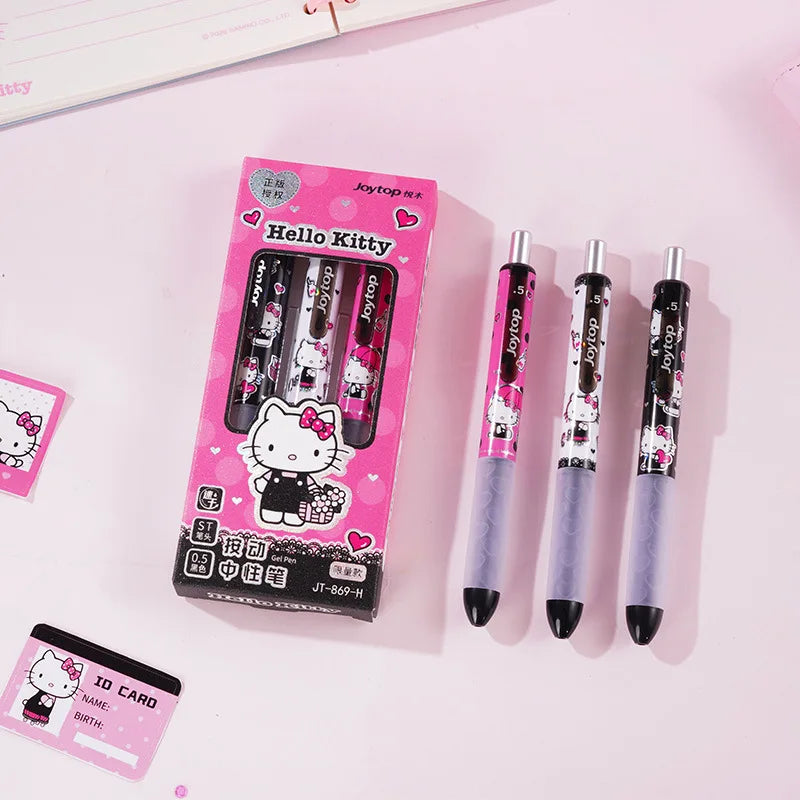 Hello Kitty Push-Button Ballpoint Pen Student ST: Easy to Write With Quick-Drying Black Ballpoint Pen Qme 4