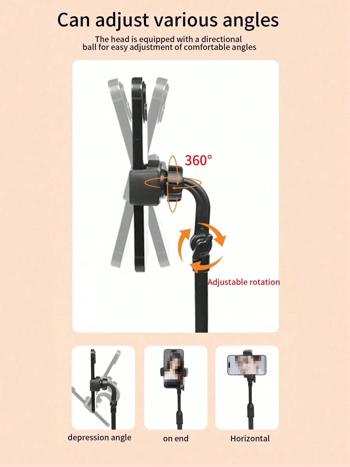1 Adjustable Desktop Live Streaming Stand Qme