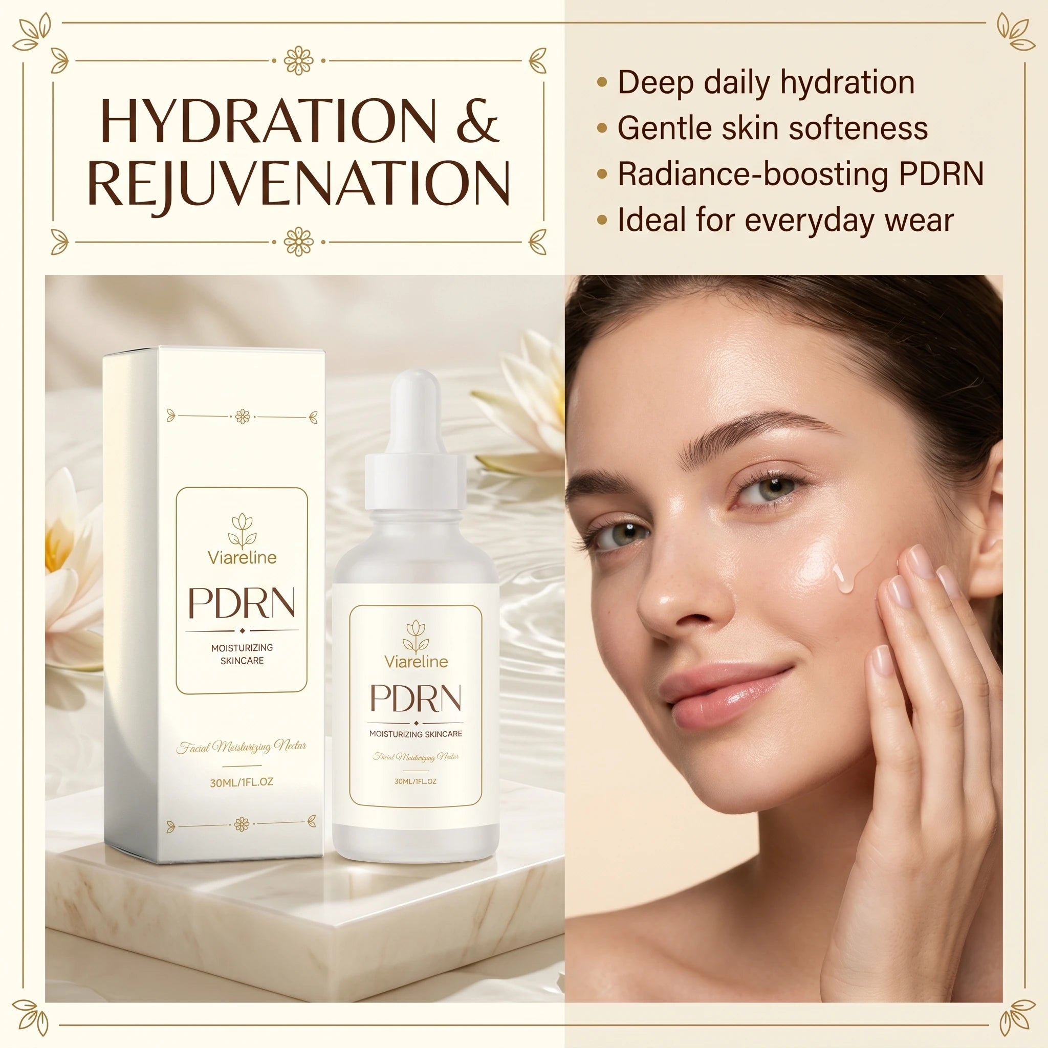 Viareline Facial Moisturizing Serum Improve Dullness Repair Dryness Qme