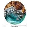 Coffee Tea Mugs Beach Theme Home Decor Ocean Wave Wood Grain Coasters Qme Blue 0