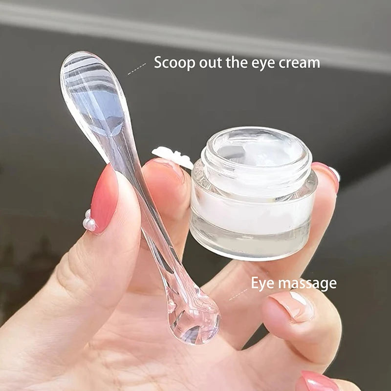 5 Transparent Eye Cream Applicator Acrylic Spoon Roller Facial Qme