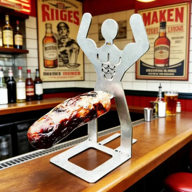 Hot Dog Grill Rack Muscle Man Hot Dog Stand Stainless Steel Sausage Holder For BBQ Outdoor Cooking Funny Birthday Gifts Gift. Qme